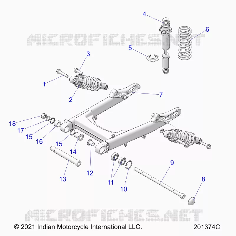 SUSPENSION ARRIERE ASM., SWING ARM AND SHOCKS