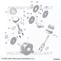 ENGINE, PISTON AND VILEBREQUIN