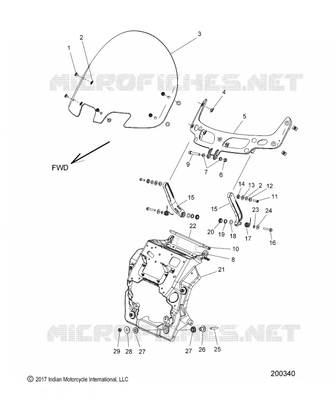 CARENAGES ASM, WINDSHIELD MOUNT