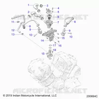 MOTEUR, IGNITION, THERMOSTAT HOUSING ASM.