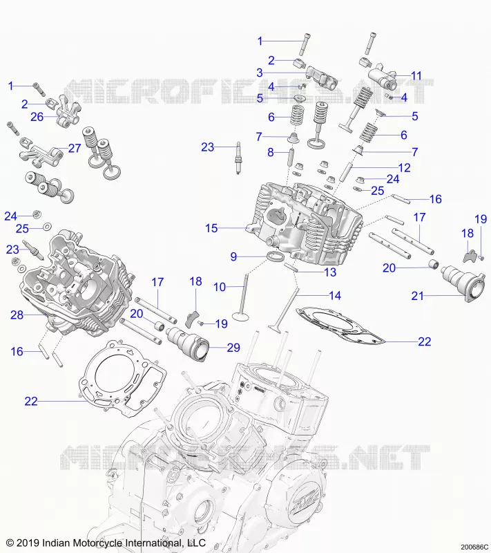ENGINE, CULASSE, CAMSHAFT AND VALVE ASM.