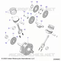 ENGINE, PISTON AND VILEBREQUIN