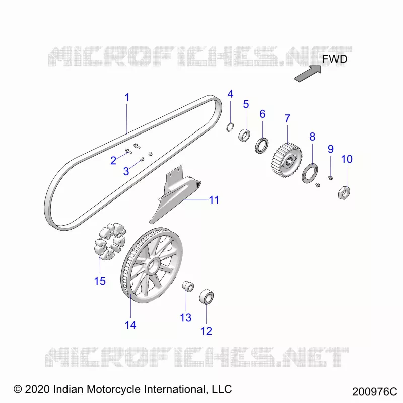 SYSTÃˆME DE TRANSMISSION, DRIVE SPROCKET, BELT AND GUARD