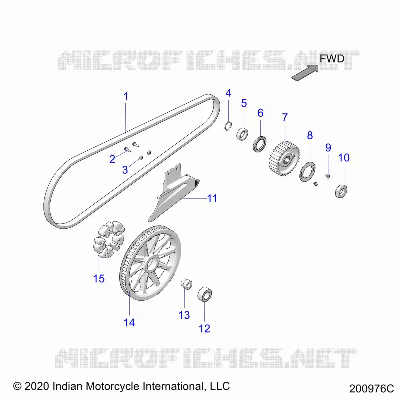SYSTÃˆME DE TRANSMISSION, DRIVE SPROCKET, BELT AND GUARD