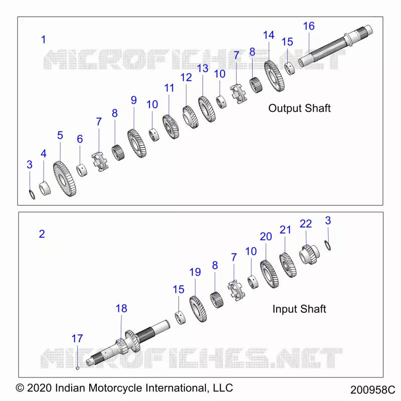 SYSTÃˆME DE TRANSMISSION, INPUT/OUTPUT SHAFT ASM.