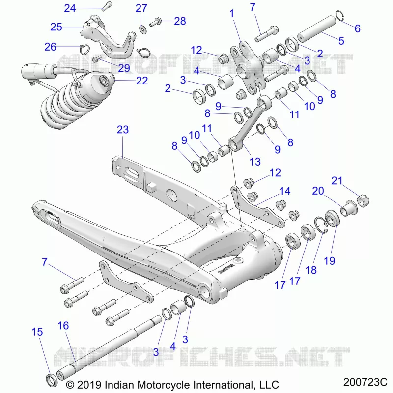 SUSPENSION ARRIERE ASM., SWING ARM AND SHOCK