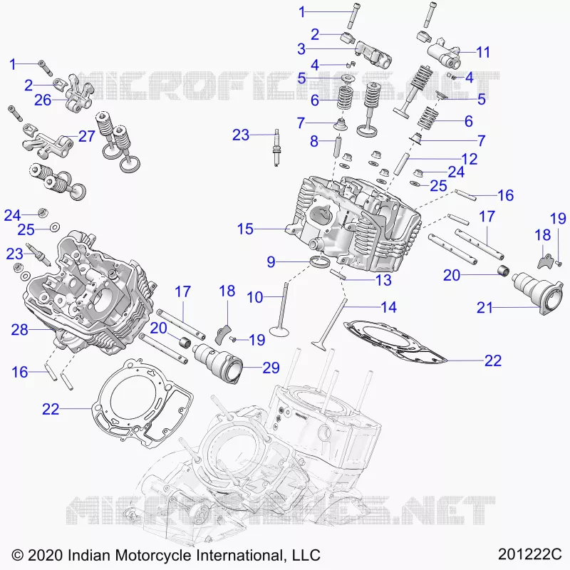 ENGINE, CULASSE, CAMSHAFT AND VALVE ASM.