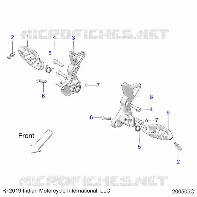 CHASSIS, DRIVER FOOTPEGS