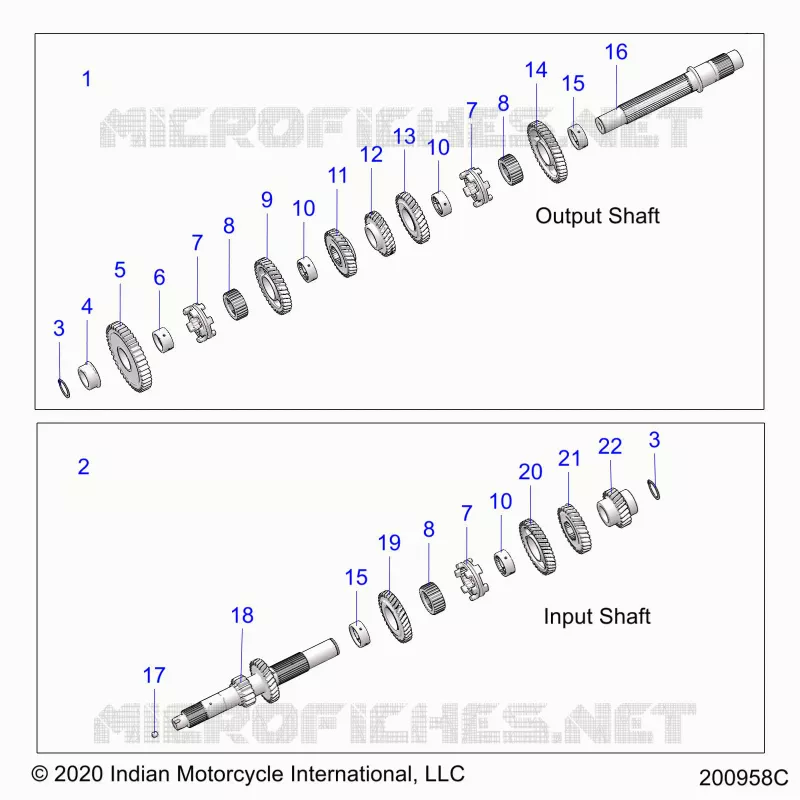 SYSTÃˆME DE TRANSMISSION, INPUT/OUTPUT SHAFT ASM.