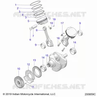 ENGINE, PISTON AND VILEBREQUIN ASM.