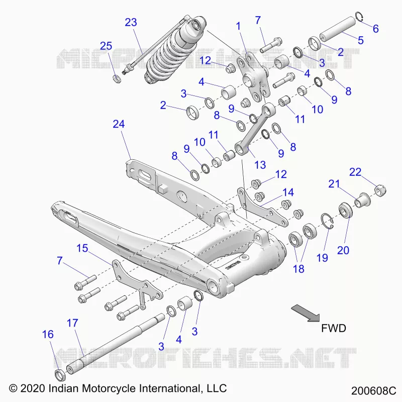SUSPENSION ARRIERE ASM., SWING ARM AND SHOCK