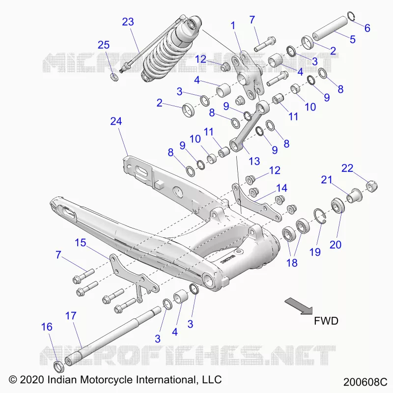 SUSPENSION ARRIERE ASM., SWING ARM AND SHOCK