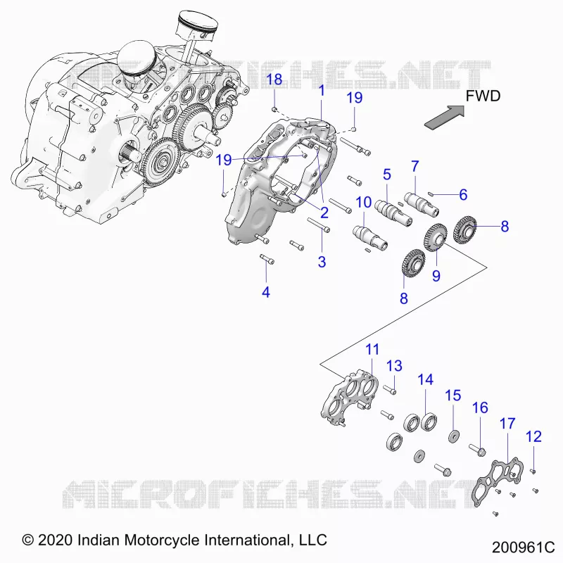 MOTEUR, CAM SHAFTS AND GEARS