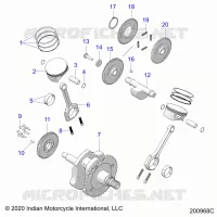 ENGINE, PISTON AND VILEBREQUIN