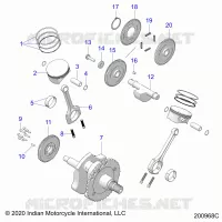 ENGINE, PISTON AND VILEBREQUIN