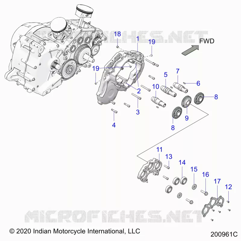MOTEUR, CAM SHAFTS AND GEARS