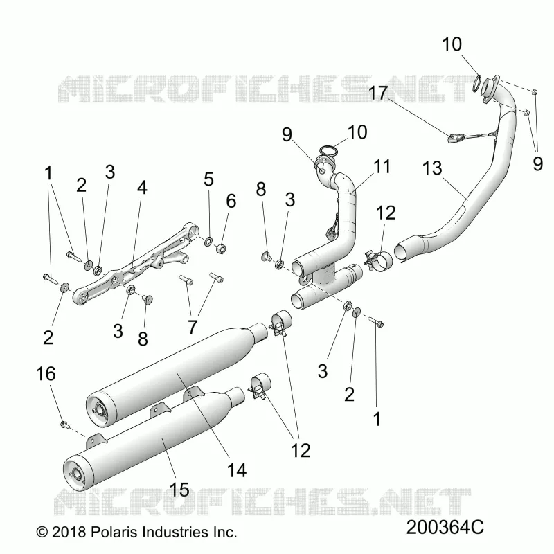 ENGINE, ECHAPPEMENT ASM.