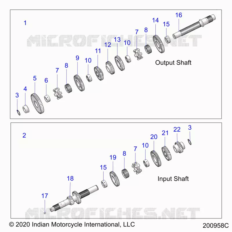 SYSTÃˆME DE TRANSMISSION, INPUT/OUTPUT SHAFT ASM.