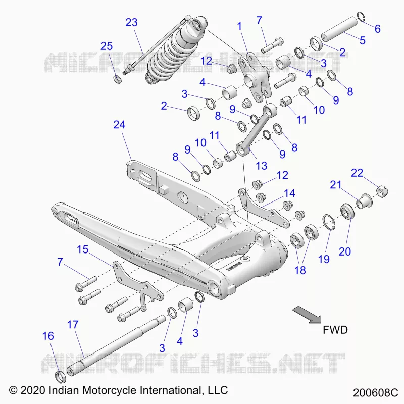 SUSPENSION ARRIERE ASM., SWING ARM AND SHOCK