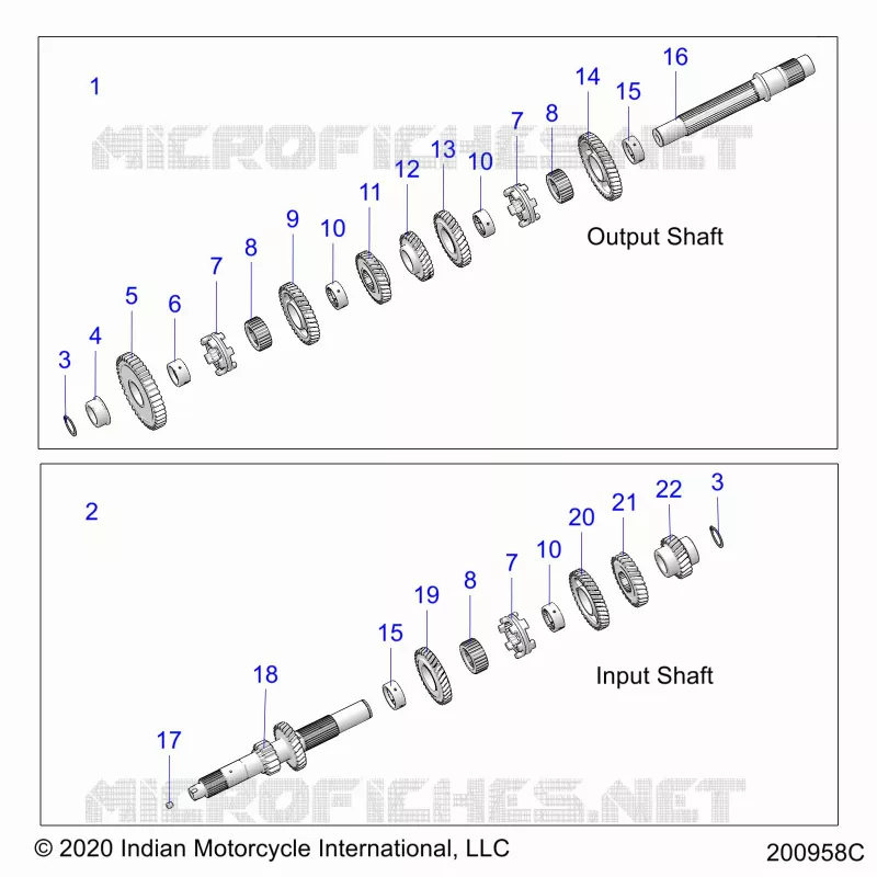 SYSTÃˆME DE TRANSMISSION, INPUT/OUTPUT SHAFT ASM.