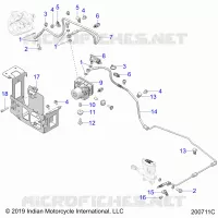 FREINS, FREIN LINE, REAR, AND ABS MODULE ASM.