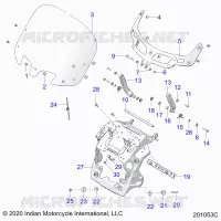 CARENAGES ASM, WINDSHIELD MOUNT