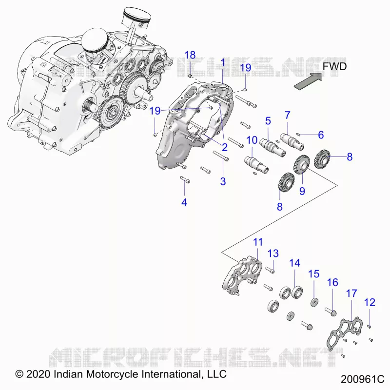 MOTEUR, CAM SHAFTS AND GEARS