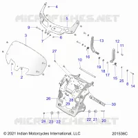 CARENAGES ASM, WINDSHIELD MOUNT