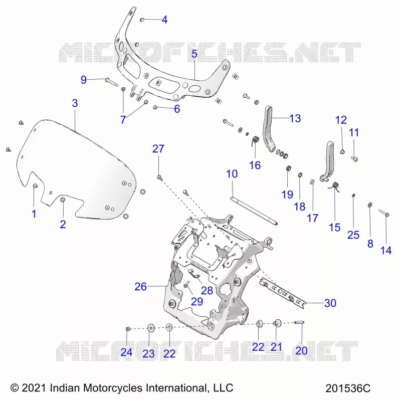 CARENAGES ASM, WINDSHIELD MOUNT