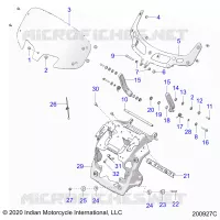CARENAGES ASM, WINDSHIELD MOUNT