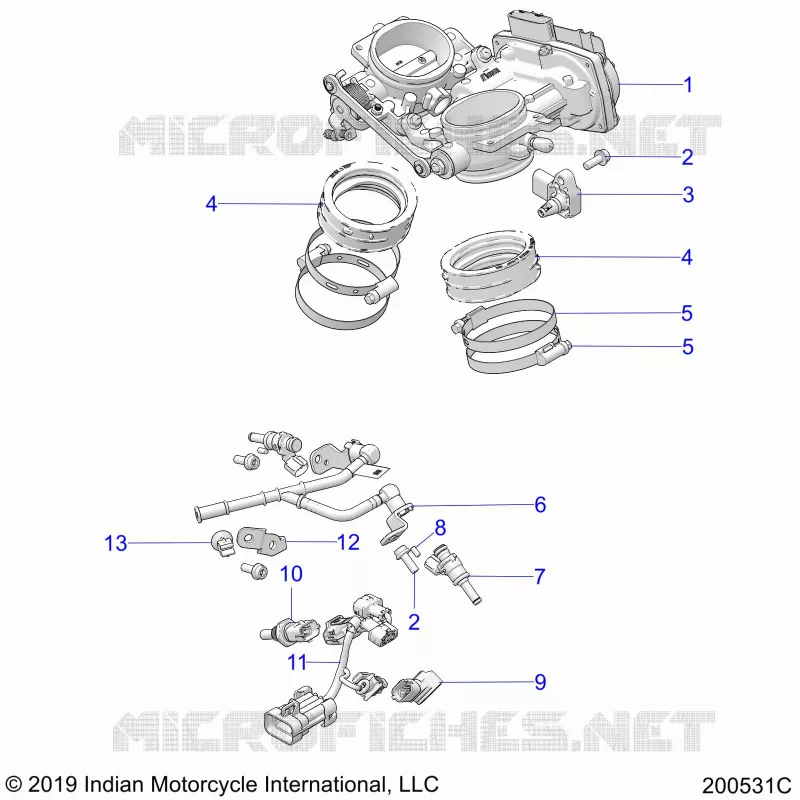 ENGINE, CORPS DE PAPILON AND FUEL RAIL
