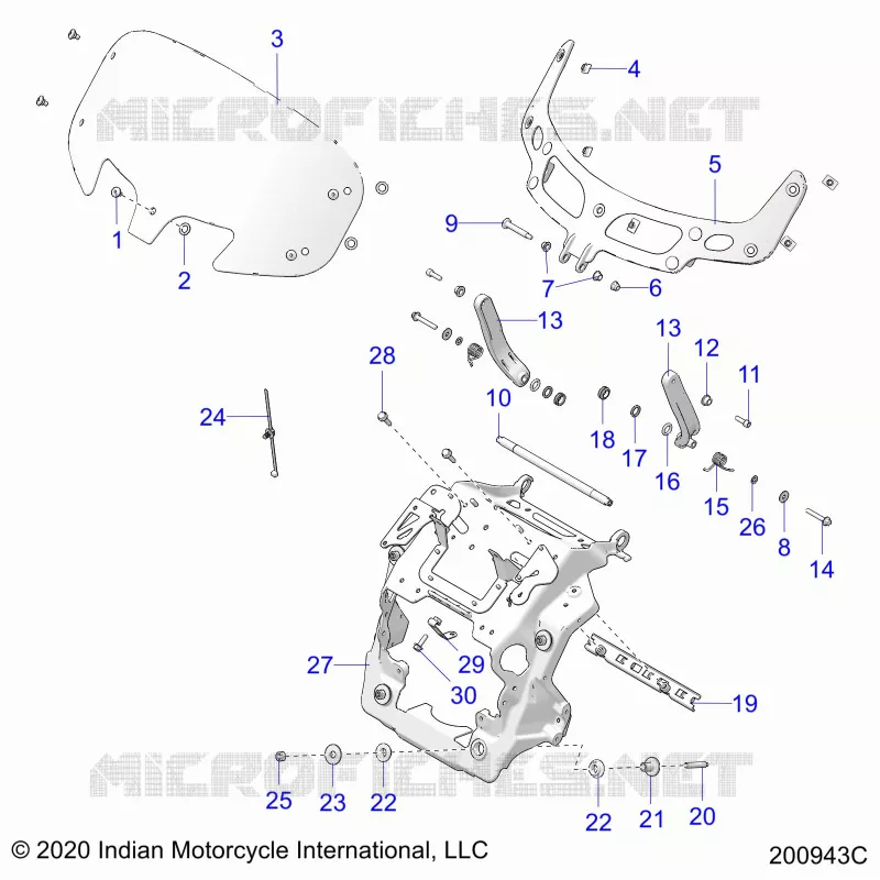 CARENAGES ASM, WINDSHIELD MOUNT