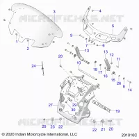 CARENAGES ASM, WINDSHIELD MOUNT