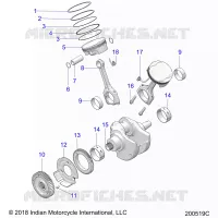 ENGINE, PISTON AND VILEBREQUIN ASM.