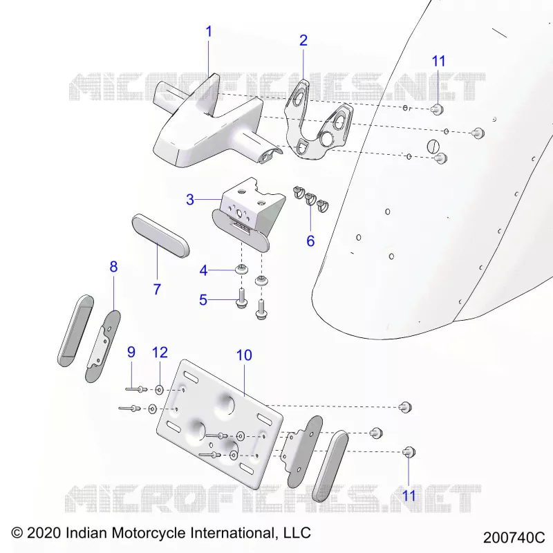 SUPPORT PLAQUE D'IMMATRICULATION/REAR LIGHT HOUSING