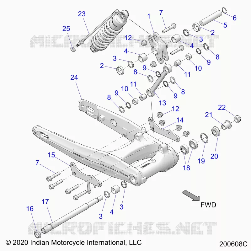 SUSPENSION ARRIERE ASM., SWING ARM AND SHOCK
