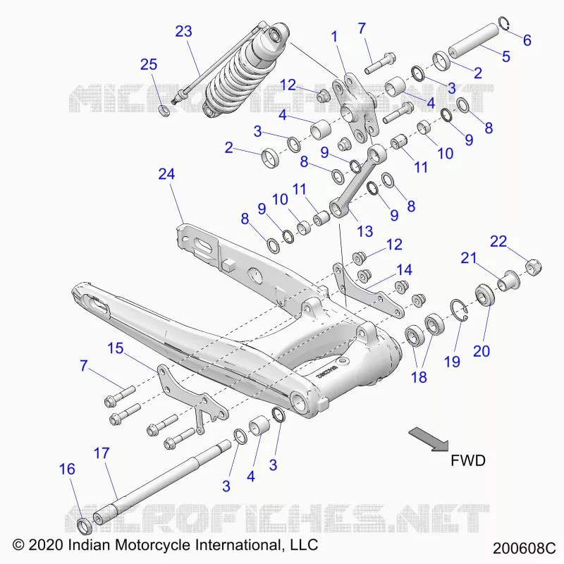 SUSPENSION ARRIERE ASM., SWING ARM AND SHOCK