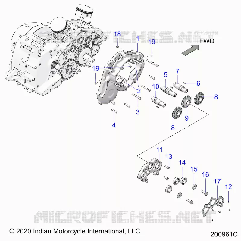 MOTEUR, CAM SHAFTS AND GEARS