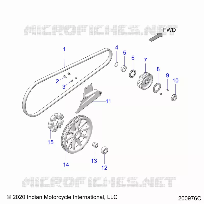 SYSTÃˆME DE TRANSMISSION, DRIVE SPROCKET, BELT AND GUARD
