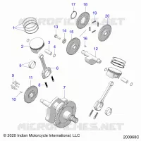 ENGINE, PISTON AND VILEBREQUIN