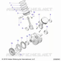ENGINE, PISTON AND VILEBREQUIN ASM.