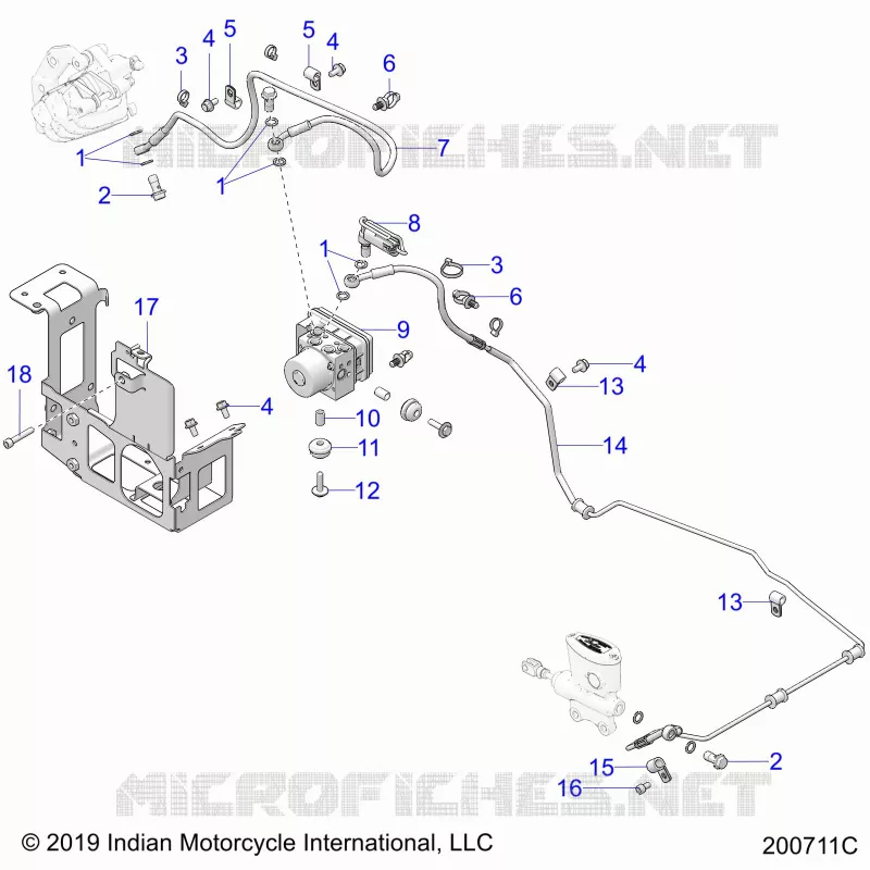 FREINS, FREIN LINE, REAR, AND ABS MODULE ASM.