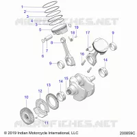 ENGINE, PISTON AND VILEBREQUIN ASM.