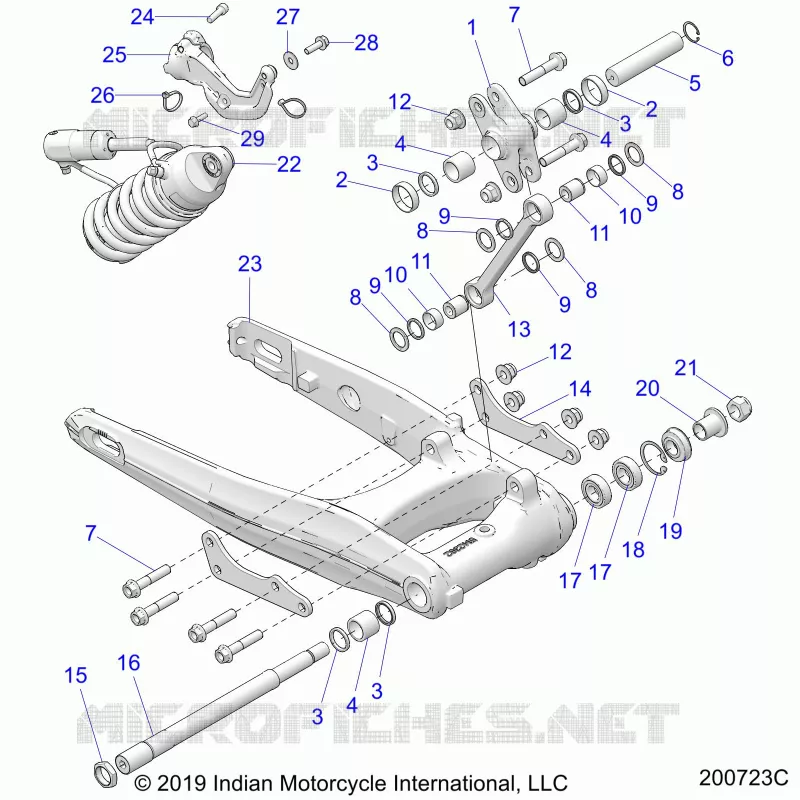 SUSPENSION ARRIERE ASM., SWING ARM AND SHOCK