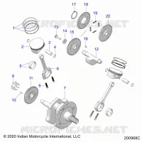 ENGINE, PISTON AND VILEBREQUIN