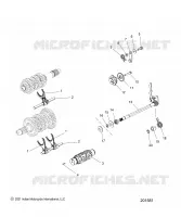 DRIVE TRAIN, FOURCHETTES DE SELECTION, RATCHET AND DRUM