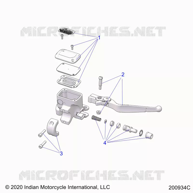 FREIN AVANT, LEVER AND MASTER CYLINDER
