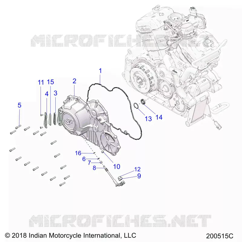 ENGINE, PRIMARY AND COUVERCLE D'EMBRAYAGE