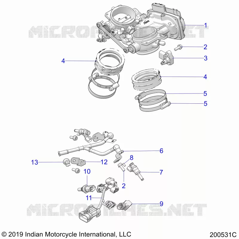 ENGINE, CORPS DE PAPILON AND FUEL RAIL