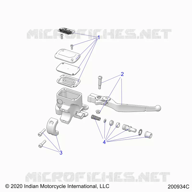 FREIN AVANT, LEVER AND MASTER CYLINDER